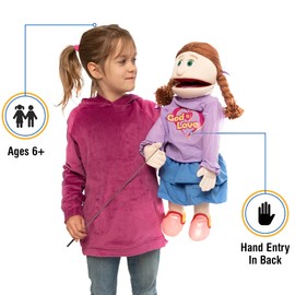 25" God is Love, Peach Girl, Full Body, Christian Ministry Puppet