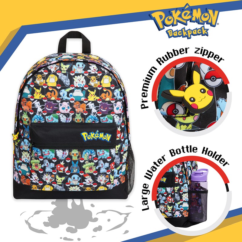 Pokemon Backpack for Kids Teens Boys Girls Pikachu Anime Bookbag