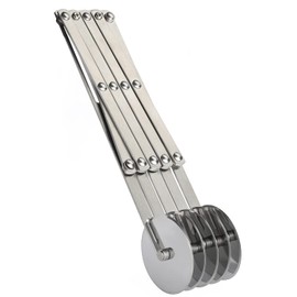 5 Wheel Pastry Cutter Stainless Steel Dough Cutter Expandable Pasta Cutter Roller Knife Multi-Round for Noodle Pizza Pie Crust Baking Cookie Divider