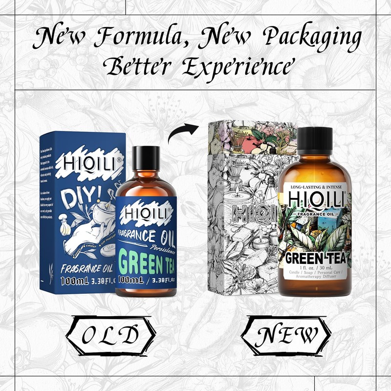 HIQILI Green Tea Fragrance Oil for Candle & Soap Making,