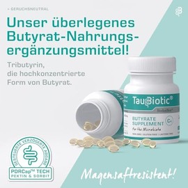 TauBiotic by RedoxBox - Butyrate (Tributyrin 500 mg) for Microbiota Dietary Supplements - 30 Enteric Soft Capsules