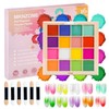 MKNZOME Nail Pigment Powder Palette, 16 Colors Solid Pigment Powder