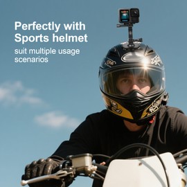 Mechrig Aluminum Curved Extension Arm (3-inch) for Helmet & Pole Mounts, Metal Stick for GoPro Hero 13/12/11/10/9 Session, Akaso Campark & Other Action Cameras- YD050