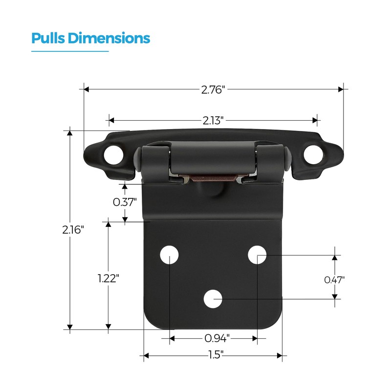 30 Pack (15 Pairs) 3/8 Inch Insert Kitchen Cabinet Hinges,