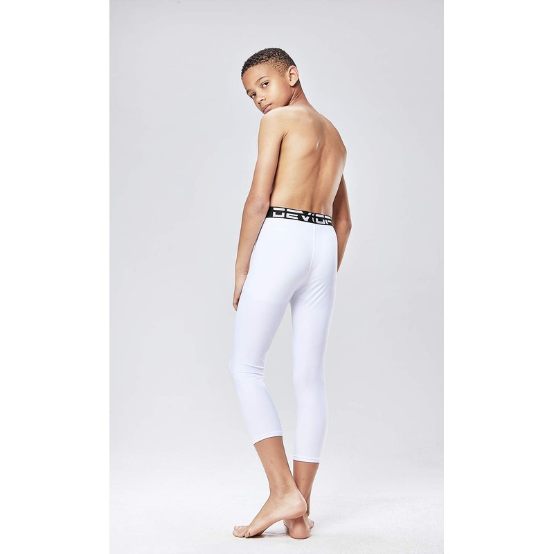 DEVOPS Boys 2-Pack 3/4 Compression Tights Sport Leggings Pants