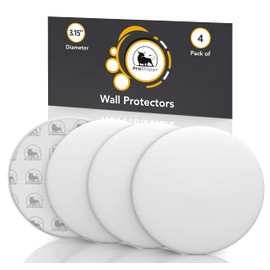 Door Stoppers - Large 3.15" (4 PCS) - Door Stoppers for Wall with Strong Back Adhesive - Quiet and Shock Absorbent Silicone Wall Protectors from Door Knobs - Protects Every Surface - White