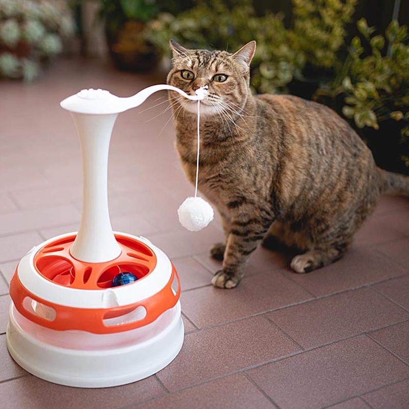 Ferplast Interactive Cat Toy TORNADO, Teaser Pet Toy with Soft