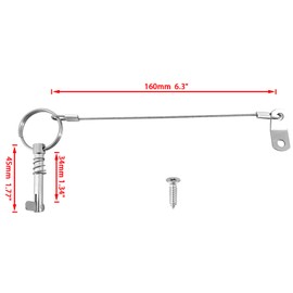 Akoleyer Boat Bimini Top Quick Release Pin 4PCS, 316 Stainless Steel Spring Lanyard Prevents Loss, Boat Tops and Support Poles Sailboat Accessories