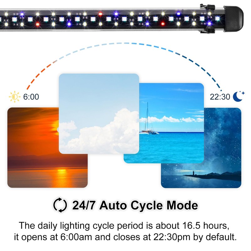 driamor Submersible Aquarium Light, 18 CM Fish Tank Lamp with