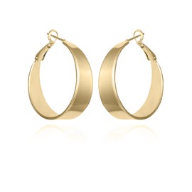 Vince Camuto Gold Tone Thick Band Hoop Earrings For Women