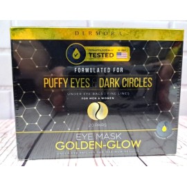 Dermora Golden-Glow Eye Mask For Puffy Eyes & Dark Circles  Men & Women  20 Pair