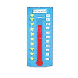 Carson Dellosa 21" x 48.5" Temperature Thermometer Pocket Chart, Behavior Management, Incentive, and Goal Tracker with Dry Erase Cards, Motivational Classroom Must Haves