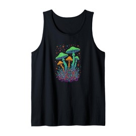 Psychedelic Glowing Mushroom Art | Blacklight Forest Fungi Tank Top