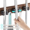 OUTNILI Mop and Broom Holder Wall Mount - Rustic Wood