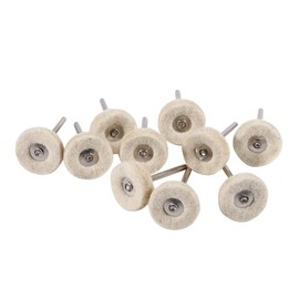 Gorgeri Polishing Buffer Wheels, 10 Pieces 25 mm Wool Felt Polishing Buffing Drill Mill Wheel Brushes with Handle for Rotary Tool - Wool Polishing Buffing Wheels, Felt Polishing Buffing Wheels,