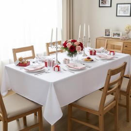 sancua Rectangle Tablecloth, 60 x 84 Inch, White