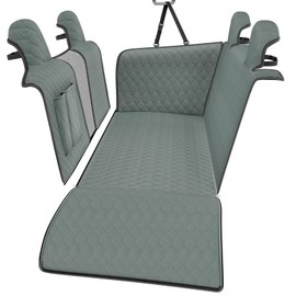 RUIANTE Compatible with Dog Car Seat Cover Protector Back Seat Pet Cover for Dogs Hammock Backseat Dog Cover with Side Flaps Storage Pocket Zip Mesh for Mazda CX5 CX-5 2018-2022 (Green)