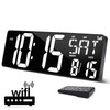 XREXS 16.5 in Large Display Wall Clock with Temperature/Date/Week, LED