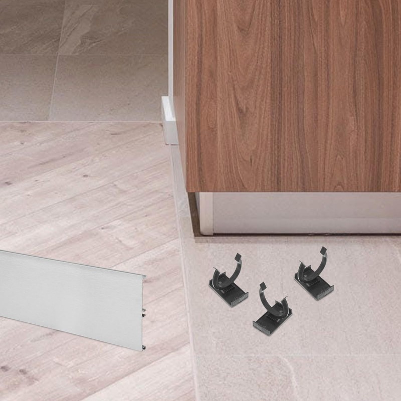 HOMSFOU 20pcs Cabinet Foot Buckle Baseboard Toe Kick Clips Furniture