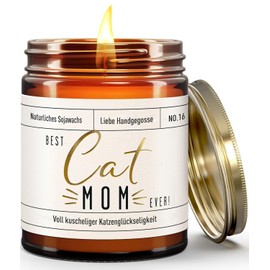 Komicea Cat Lovers Gifts for Women, 9 oz Scented Candles in Glass for Cat Lovers, Birthday Gift for Women, Gifts for Wife, Girlfriend, Mum, Sister, Daughter