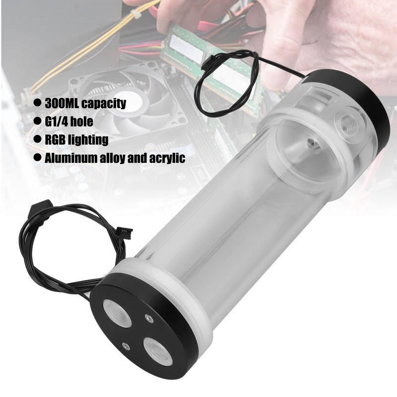 Water Cooling Tank Transparency 210mm Cylinder Temperature Display Reservoir Water