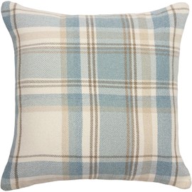 McAlister Textiles Heritage Tartan Throw Cushion Cover - 49 x 49 cm in Duck Egg Blue - Wool-Feel Plaid Highlands CheckScatter Pillow Cover For Sofas & Bedroom