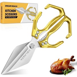 Dream Reach Heavy Duty Poultry Shears Kitchen Scissors for Food with Ergonomic Handle, Japanese High-Carbon Steel Cooking Scissors for Kitchen, Chicken, Meat, Seafood, Bone Cutting Christmas Gifts