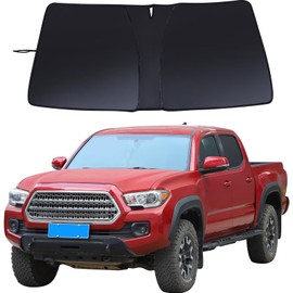 Aunginsy Front Windshield Sunshade Compatible with Toyota Tacoma 2006-2024 Pickup Windshield Sunshades Foldable Reflective Sun Visor for UV Rays and Sun Heat Protection Car Cool Interior Accessories