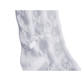 Filloie Cocobambi Formal Baby and Children's Tights, White, 33.5 inches (85 cm), Slide Stop, Ribbon Included