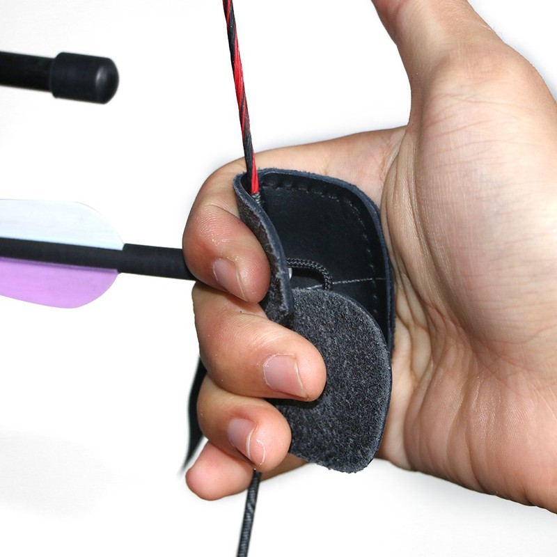 Toparchery Archery Finger Tab Cow Leather Finger Guard Protector for