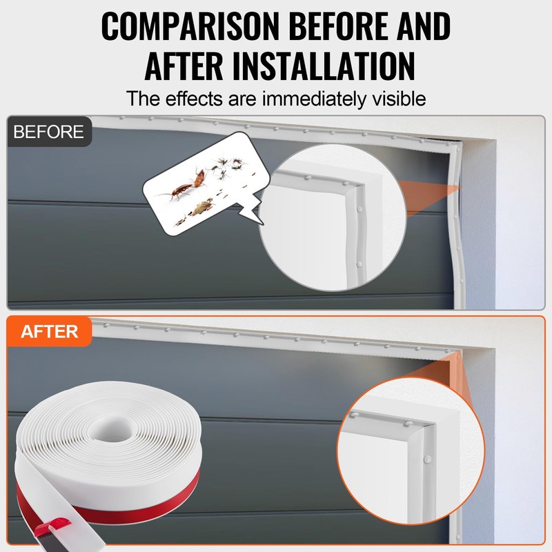 VEVOR Garage Door Seal Top and Sides Seal Strip, 34
