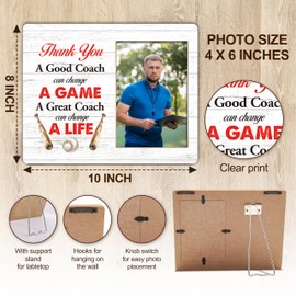 Coach Picture Frame, Coach Thank You Gifts For Women Men Baseball Coaches, Appreciation Gifts For Birthday Christmas Thanksgiving Graduation, A Good Coach Can Change A Game Frame For Home Decor -01