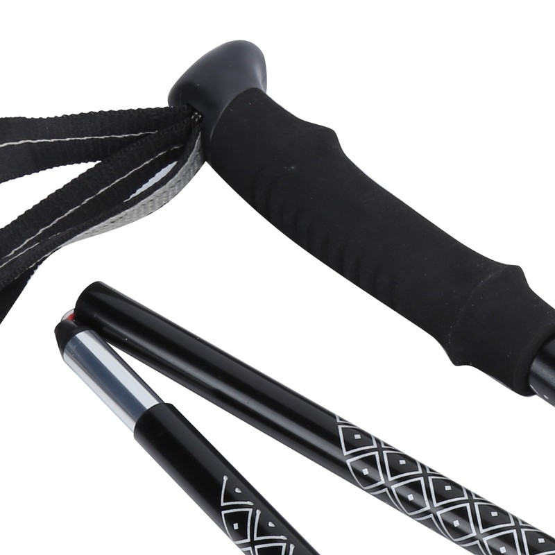 1Pair 5Sections Folding Damping Alpenstock Inner Lock Telescopic Hiking Walking