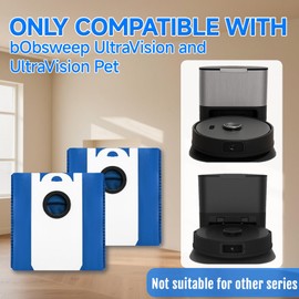 SunDiss Disposable Dust Bag Compatible with bObsweep UltraVision and UltraVision Pet Self-Empty Robot Vacuum Cleaner Replacement Vacuum Bags, Replacement Spare dust Part (6 Pack 6L)