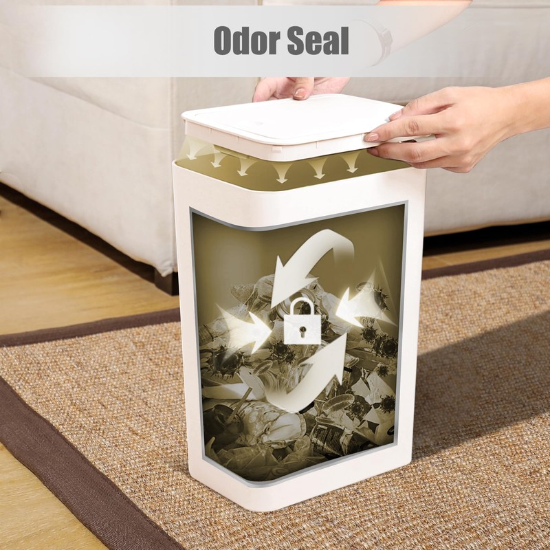 TIPGO Bathroom Trash Can with Lid, 10 Liter/ 2.6 Gallon