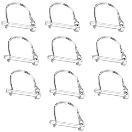 10 Pack Wire Lock Pins, D-Shaped Safety Coupling Pins Carbon Steel Trailer Pins Lynch Pins for Farm, Lawn and Garden (8 x 80mm)
