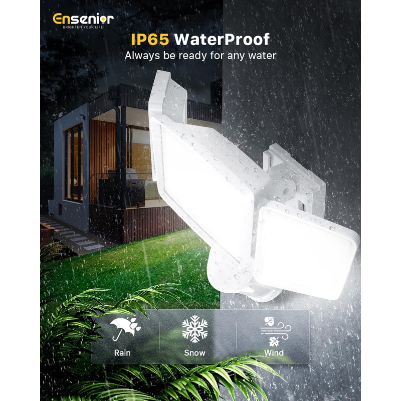 Ensenior 1800LM Solar Flood Lights Outdoor, Motion Sensor Outdoor Light