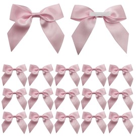 Dorothy 30 Pcs Mini Pink Ribbon Bows 2" Self Adhesive Premade Satin Bows for Craft DIY Gift Wrapping Treat Bags Wedding Baby Shower Birthday Party Decorations