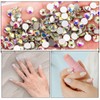 STOBOK DIY Nail Art Gems Flatback Crystal Glass Rhinestones Multi