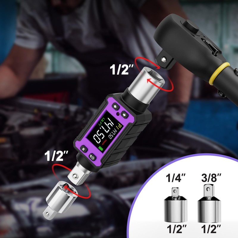 ANPUDS 1/2" Digital Torque Adapter, 2.9-147.6 Ft-lb/4-200 Nm Digital Torque