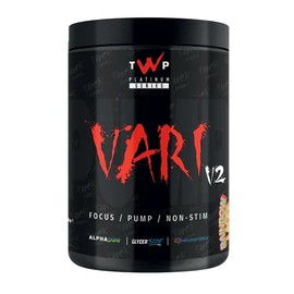 TWP Nutrition Platinum Series VARI V2, Non Stim Focus and Pump Pre Workout, 580g and 20 Servings, 4 Great Flavours (Rainbow Laces)