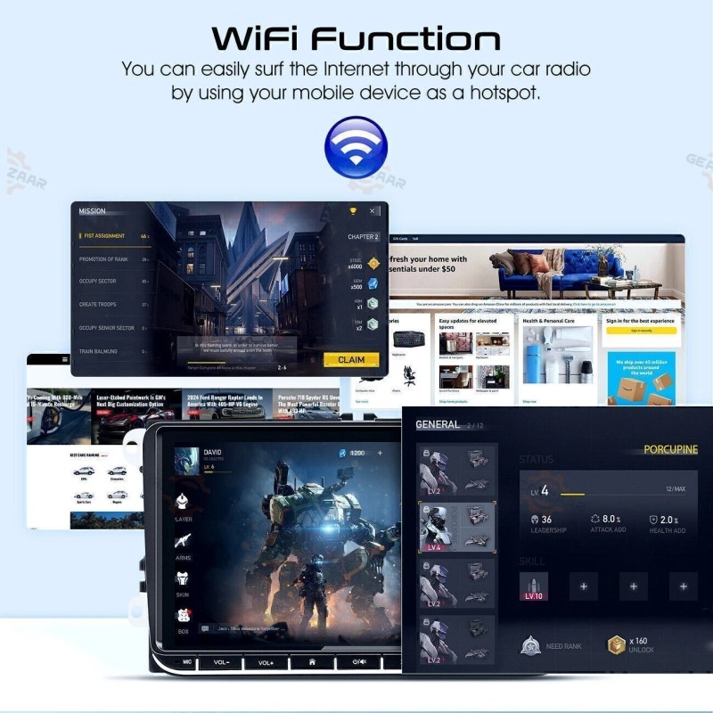GEARZAAR 9" Android 12 Car Stereo Radio Fit Apple Carplay