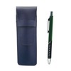 SASL-SI2067BP-G Grain Leather Pen Case Blue Metal Color Ballpoint Pen