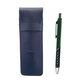 SASL-SI2067BP-G Grain Leather Pen Case Blue Metal Color Ballpoint Pen Green