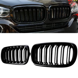 BILLDIO X5 F15 Grille，Gloss Black Kidney Grill Fit 2014-2018 X5 F15 X6 F16 X5M F85 X6M F86 Dual Slat Double Line