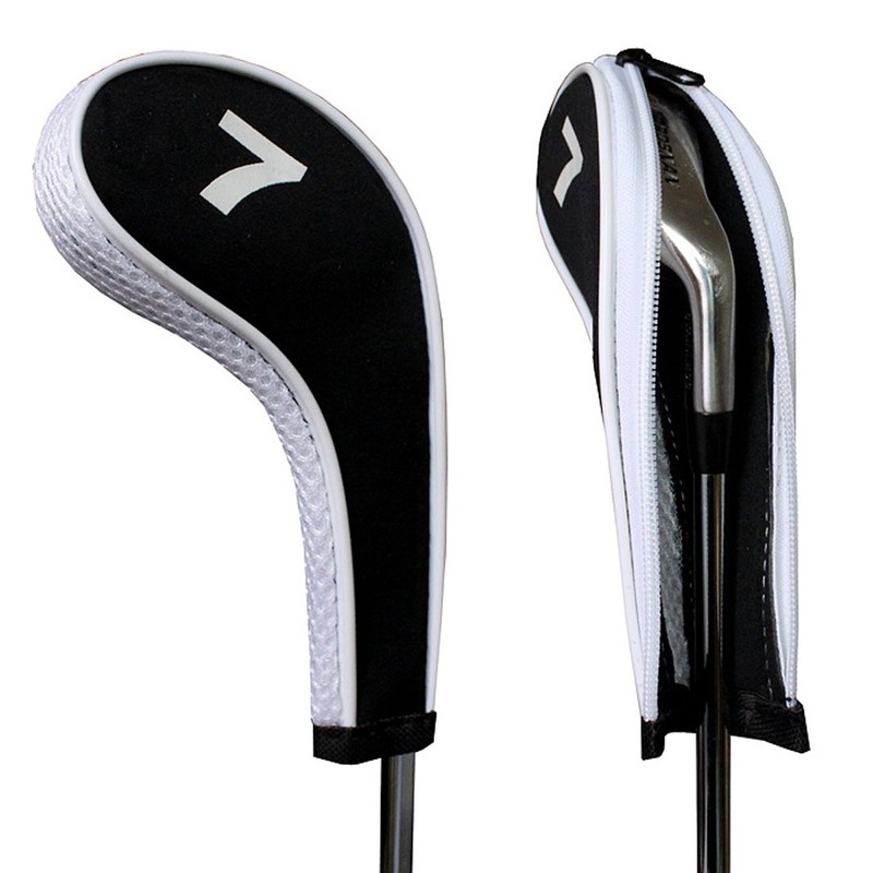 Andux Count Printed Golf Iron Covers with Zipper Long Neck