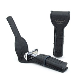 Haryali London Leather Double Sided Safety Razor Case / Travel Bag
