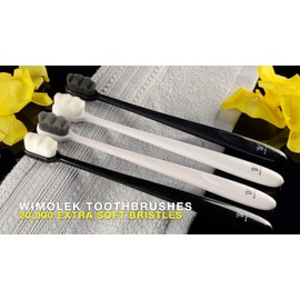 Wimolek Extra Soft Toothbrush for Sensitive Gums and Teeth. Micro Nano Toothbrushes with 20,000 Ultra Soft Bamboo Charcoal Bristles. Excellent Cleaning Effect (2 Pack) (Black Wave Bristle)