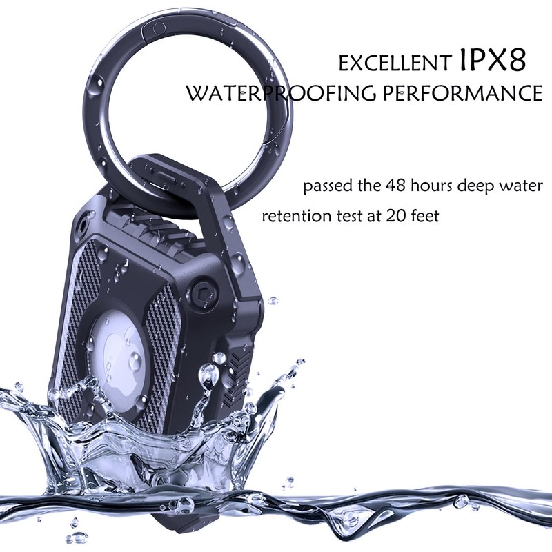 IPX8 Waterproof AirTag Holder, Shukbeta 1-Pack AirTag Keychain Holder case,