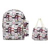 Lluvia Mochila Lonchera Lapicera Osos Con Accesorios Estampada Blanca Primaria